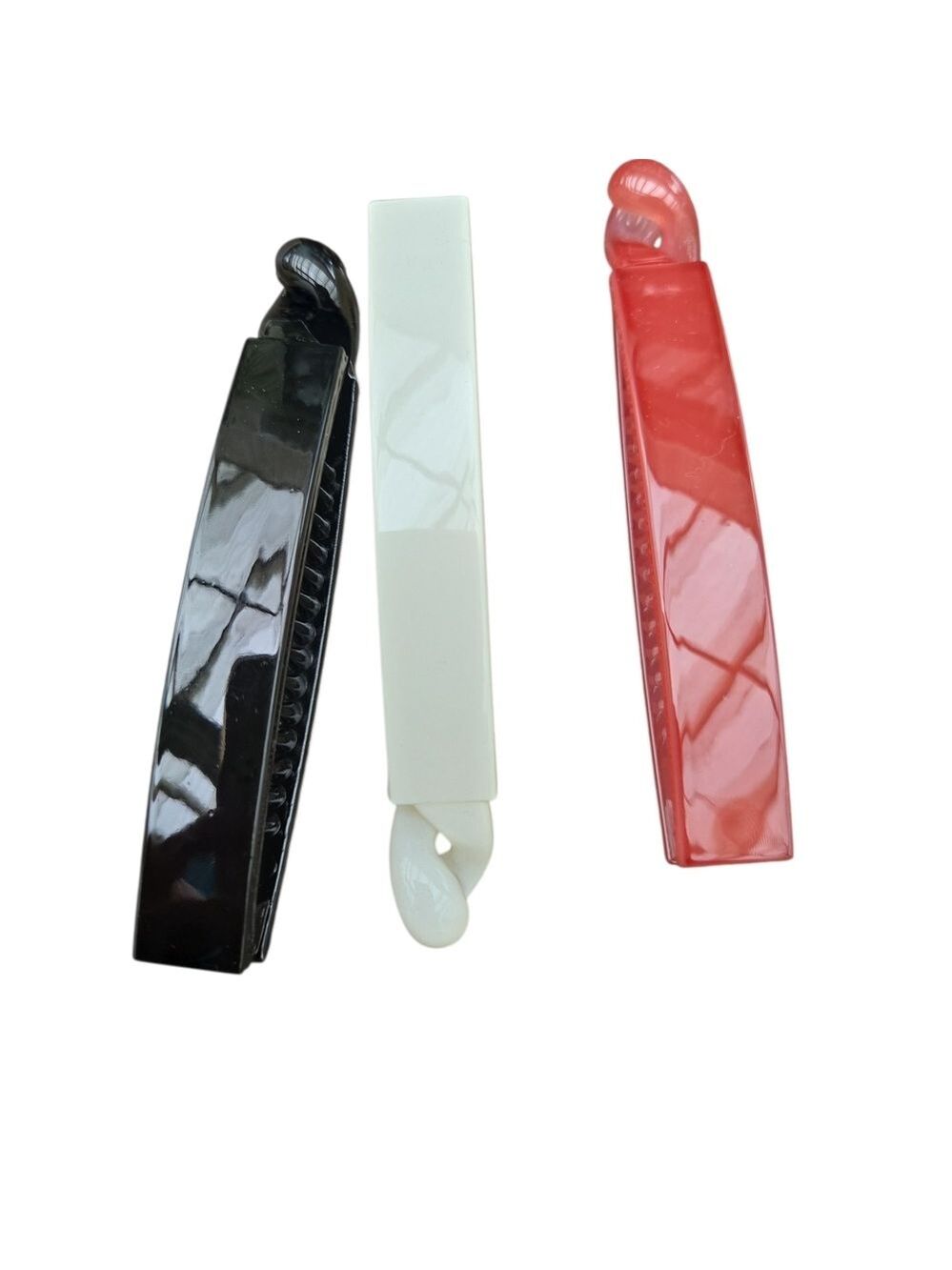 Set of Three Hair Combs CLIPS in Black, White, and Pink - Picture 5 of 6